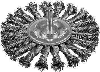 Профессионал. Щетка дисковая для дрели, жгутированная стальная проволока 0,5мм, 100мм ЗУБР