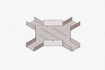 Лоток крестообразный замковый глухой КМЗГ 300х50 УТ1,5, оцинкованный лист, S1,0