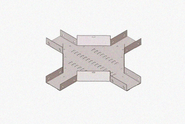 Лоток крестообразный замковый глухой КМЗГ 300х50 УТ1,5, оцинкованный лист, S1,0