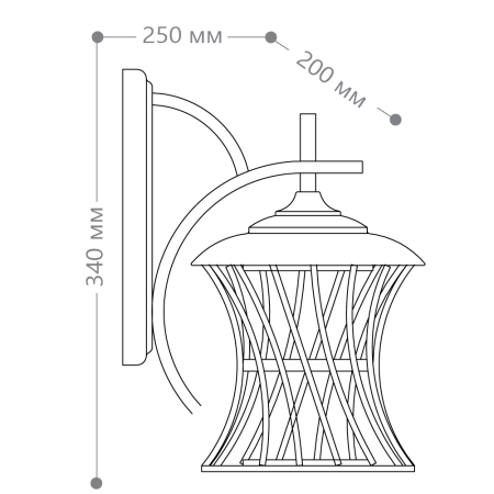 Светильник садово-парковый Feron PL520 на стену вниз 60W E27 230V, черный