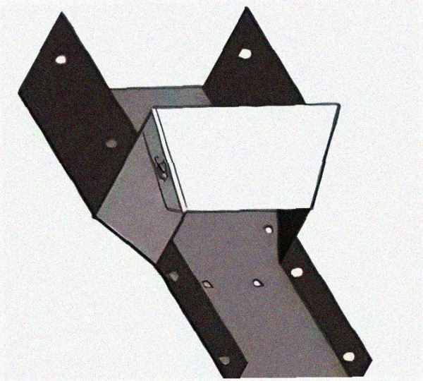 Лоток переходной замковый ЛПЗ 150х100-100х50 УТ1,5, оцинкованный лист, S1,5