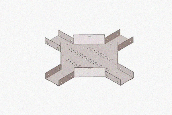 Лоток крестообразный замковый перфорированный КМЗ 300х65 УТ1,5, оцинкованный лист, S1,5
