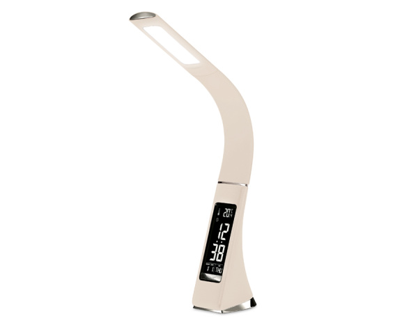 Светодиодная настольная лампа с дисплеем DE511 BG бежевый LED 3000-6400K 6W+LCD 2W Ambrella Light