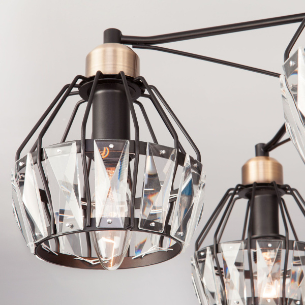 Потолочная люстра в стиле лофт 5*E14 60Вт черный IP20 Lord (70075/5 черный) Eurosvet