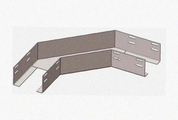 Лоток угловой замковый перфорированный КГЗ 200х100-90 УТ1,5 поворот на 90, горячее цинкование, S1,5