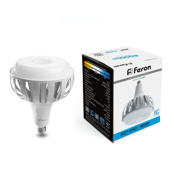 Лампа светодиодная Feron LB-651 E27-E40 80W 6400K Лампа светодиодная Feron LB-651 E27-E40 80W 6400K