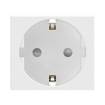 Розетка силовая 2Р+Е, со шторками, «Viva», 2 мод., цвет белый DKC