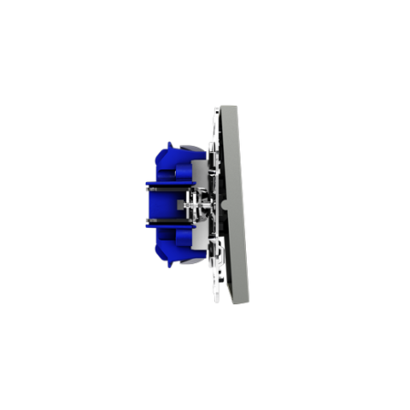 Выключатель с самовозвратом встраиваемый Voltum S70 одноклавишный 10А, (сталь)