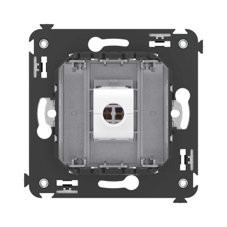 Компьютерная розетка RJ-45 без шторки в стену, кат.5е одинарная, "Avanti", "Закаленная сталь" DKC