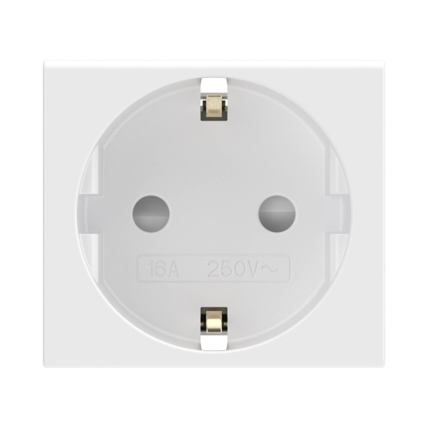 Розетка силовая 2Р+Е, со шторками, «Viva», 2 мод., цвет белый DKC