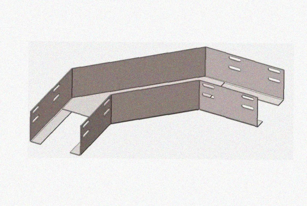 Лоток угловой глухой КГГ 150х150-90 У3 поворот на 90, окрашенный, S1,0