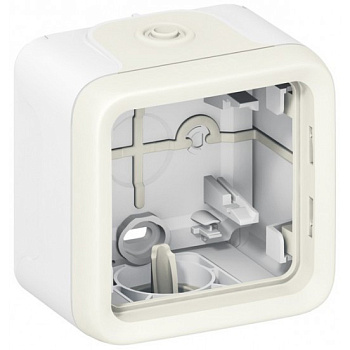 Коробка однопостовая горизонтальная, с рамкой, белый Legrand