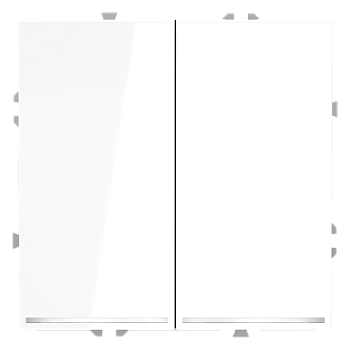 Выключатель встраиваемый Voltum S70 двухклавишный с подсветкой 10А, (белый глянцевый)