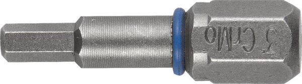 Биты "ЭКСПЕРТ" торсионные кованые, обточенные, хромомолибденовая сталь, тип хвостовика C 1/4", HEX4, 25мм, 2шт ЗУБР