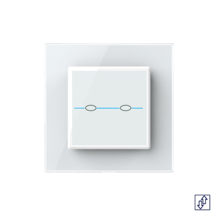 Сенсорный выключатель для жалюзи Quadro 2 клавиши 1 модуль Белый Livolo