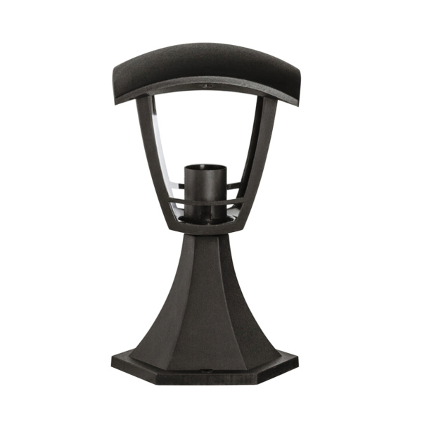 11-155 Светильник садово-парковый, столб малый, «Валенсия», Е27х60Вт, 4-х гранный, пластик, черный, прозрачный поликарбонат, 164х169х290мм,... APEYRON