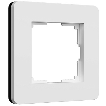 Split Рамка из поликарбоната на 1 пост белый/черный, soft-touch Werkel