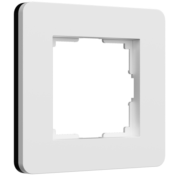 Split Рамка из поликарбоната на 1 пост белый/черный, soft-touch Werkel