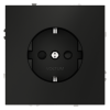 Розетка встраиваемая Voltum S70 с заземлением и защитными шторками, 16А, (черный матовый)