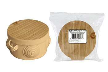 Распаячная коробка ОП D85х40мм, крышка, "ЭКО" (сосна), IP54, 4вх.  инд. штрихкод TDM