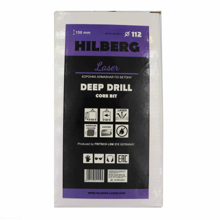 Коронка алмазная по бетону 112*150 мм Laser Deep Drill HD311 Hilberg