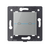 Выключатель Quadro 2 клавиши Серый (механизм) Livolo