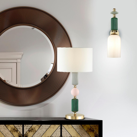 Бра E14 1*40W CANDY золото/разноцветн./керамика/стекло ODEON LIGHT