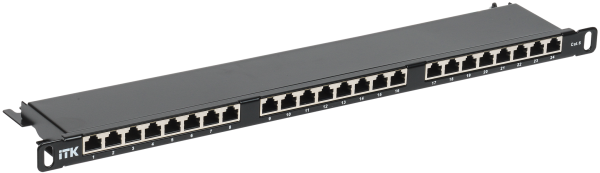 ITK 0,5U патч-панель кат.5E STP 24 порта экранированная (Dual IDC) высокой плотности
