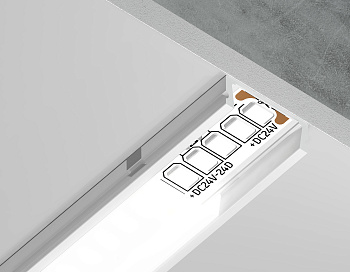 Алюминиевый профиль накладной GP1700WH белый/матовый рассеиватель 2000*15.5*6, 2 заглушки, 4 крепления в комплекте (для ленты до 11мм) Ambrella Light