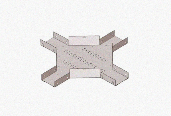 Лоток крестообразный замковый перфорированный КМЗ 100х80 УТ1,5, нержавеющая сталь, S0,8