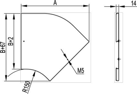 Крышка на угол CPO 45 горизонтальный 45° осн.100 DKC