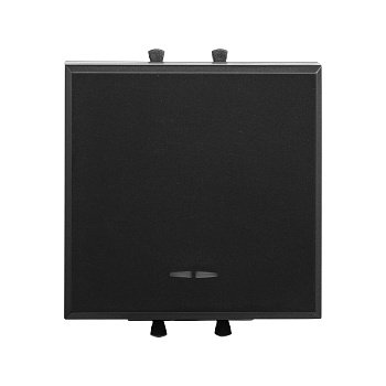 Перекрестный переключатель одноклавишный модульный, "Avanti", "Черный матовый", 2 модуля DKC