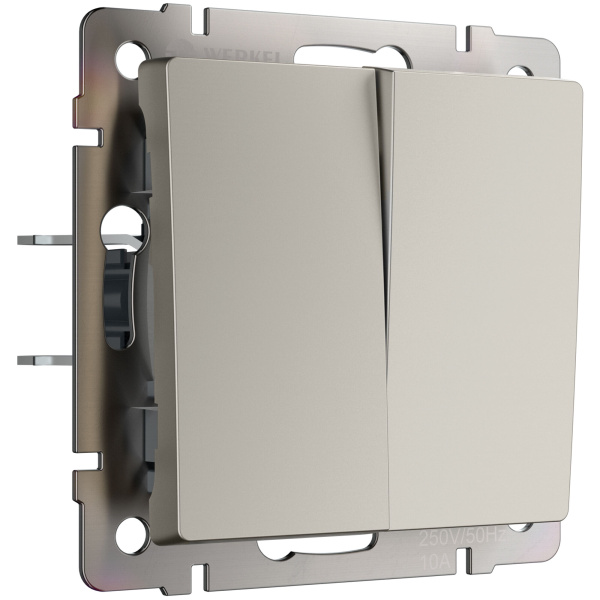 Встраиваемые механизмы Выключатель двухклавишный (дымчатый) Werkel