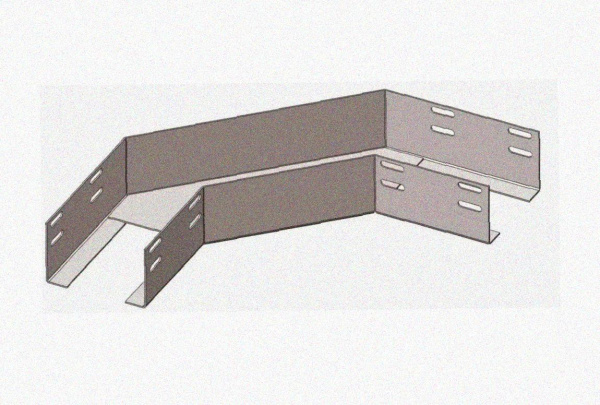 Лоток угловой перфорированный КГ 100х50-90 поворот на 90, без покрытия S1,5