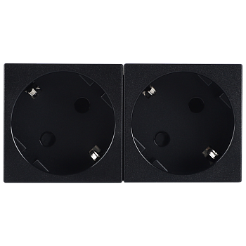 Donel Розетка 2х2К+З нем.ст., 45 гр., с з/ш, черн. матовая (90х45мм), серия (тип) DF6