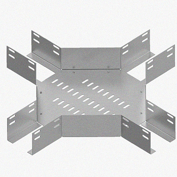 Лоток крестообразный перфорированный КМ 400х80 УТ1,5, оцинкованный лист S1,5