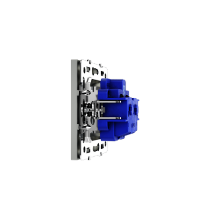 Розетка встраиваемая Voltum S70 с заземлением и защитными шторками, 16А, (сталь)