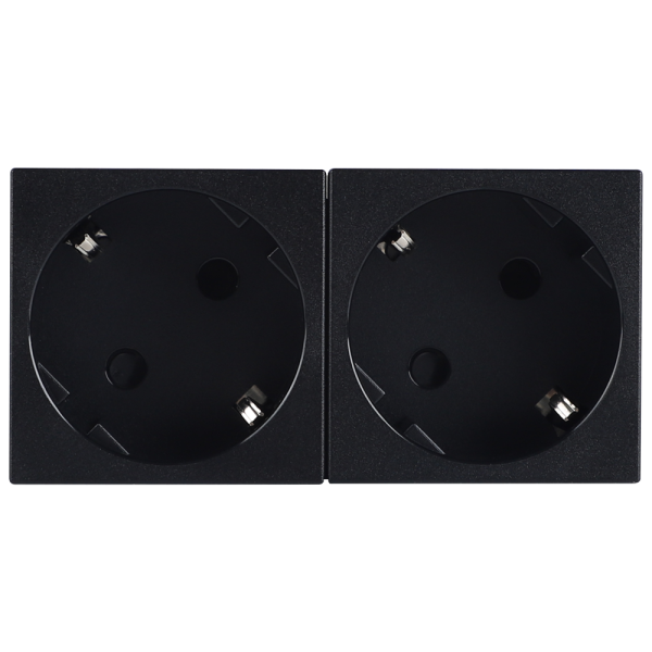 Donel Розетка 2х2К+З нем.ст., 45 гр., с з/ш, черн. матовая (90х45мм), серия (тип) DF6