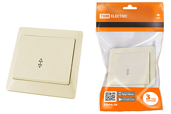 Выключатель 1 кл. на 2 направления 10А сл. кость "Ильмень" TDM