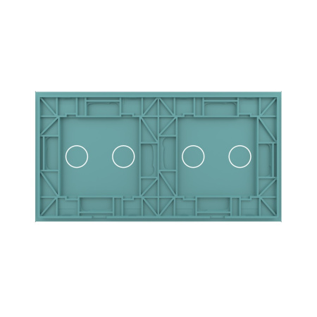 Панель для двух сенсорных выключателей, 4 клавиши (2+2), цвет зеленый, стекло Livolo