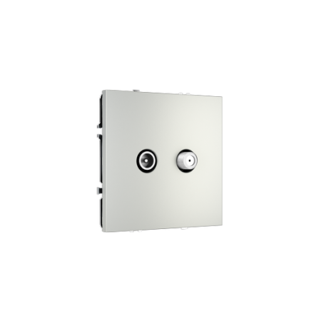 Розетка телевизионная встраиваемая Voltum S70 оконечная TV+SAT, (сталь)