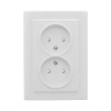 Минск Розетка 2-местная СП без заземления 10А белая с защ, штор, EKF