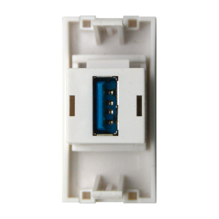 Donel Розетка информационная USB для передачи данных, 1мод., бел. (22.5х45мм), USB3.0, серия (тип) DEC