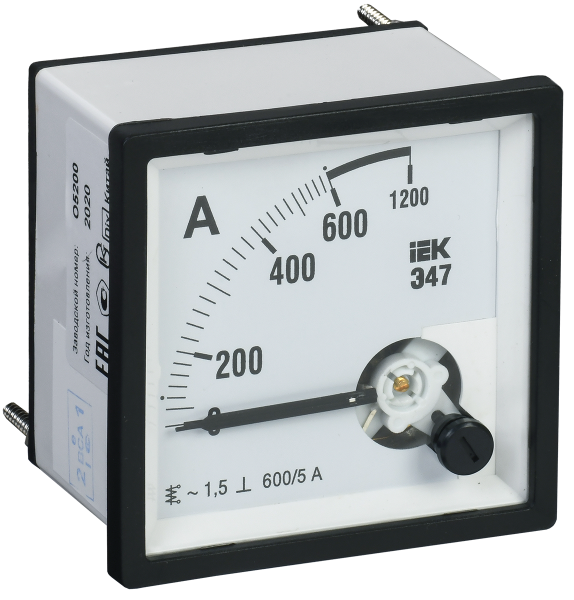 Амперметр аналоговый Э47 600/5А класс точности 1,5 96х96мм IEK