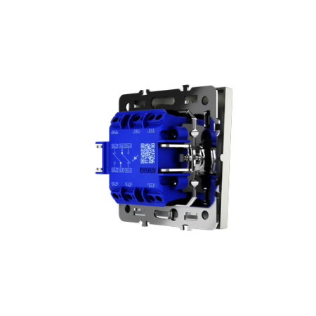 Проходной переключатель встраиваемый Voltum S70 двухклавишный с подсветкой 10А, (сталь)