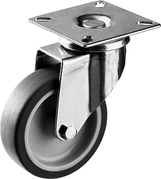 Колесо поворотное d=75 мм, г/п 60 кг, термопластич. резина/полипропилен, Профессионал ЗУБР