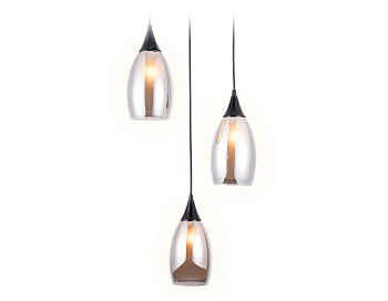 Подвесной светильник TR3550/3 BK/SM черный/дымчатый E14 max 40W 370*130*1000 Ambrella Light