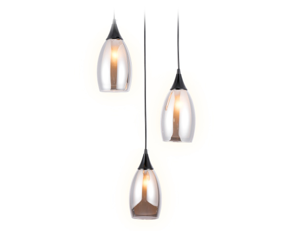 Подвесной светильник TR3550/3 BK/SM черный/дымчатый E14 max 40W 370*130*1000 Ambrella Light