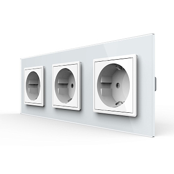 Розетка 3 модуля Белая Livolo