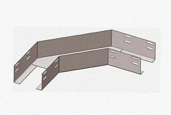 Лоток угловой глухой КГГ 100х100-135 УХЛ1 поворот на 135, оцинкованный лист, S1,5